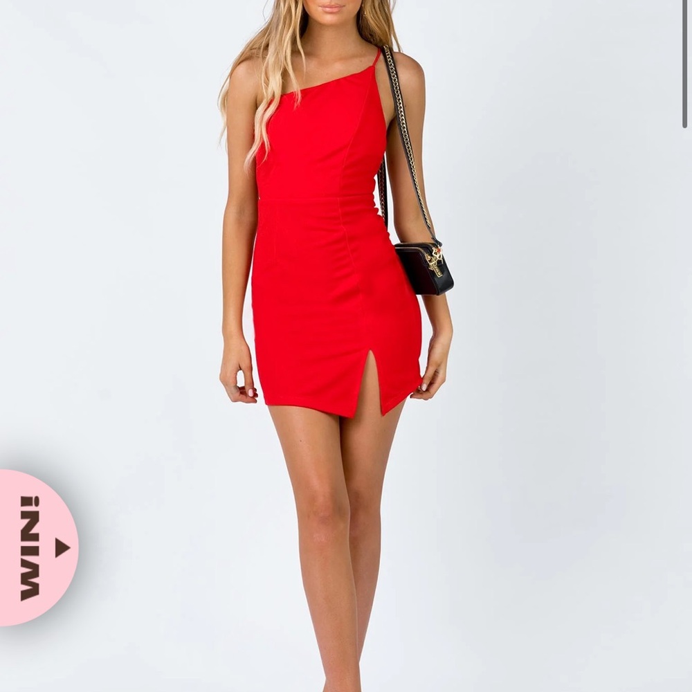 Princess Polly Vibrant Red One-Shoulder Mini Dress